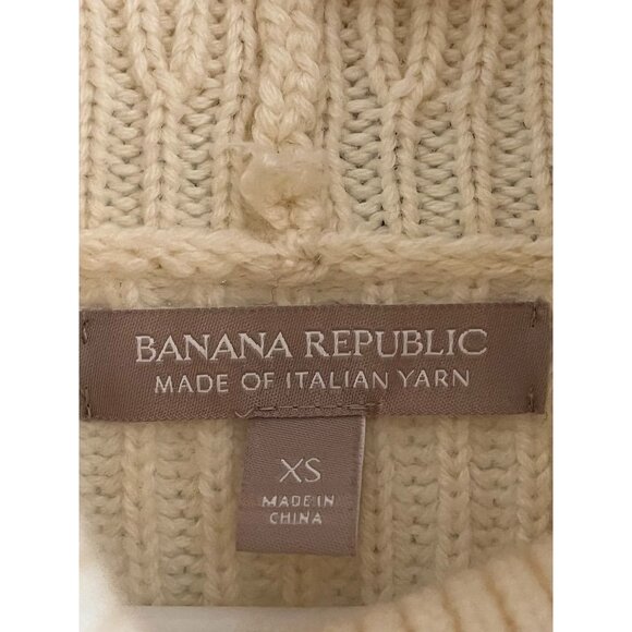 EUC Banana Republic XS Italian Yarn Cream Merino Wool & Acrylic Turtleneck Sweat - Picture 4 of 4